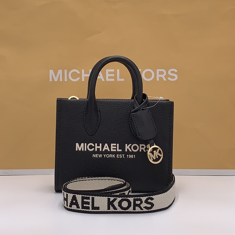 MICHAEL KORS Mirella Extra-Small Shopper XBody Crossbody Bag NWT Black color - Picture 2 of 14